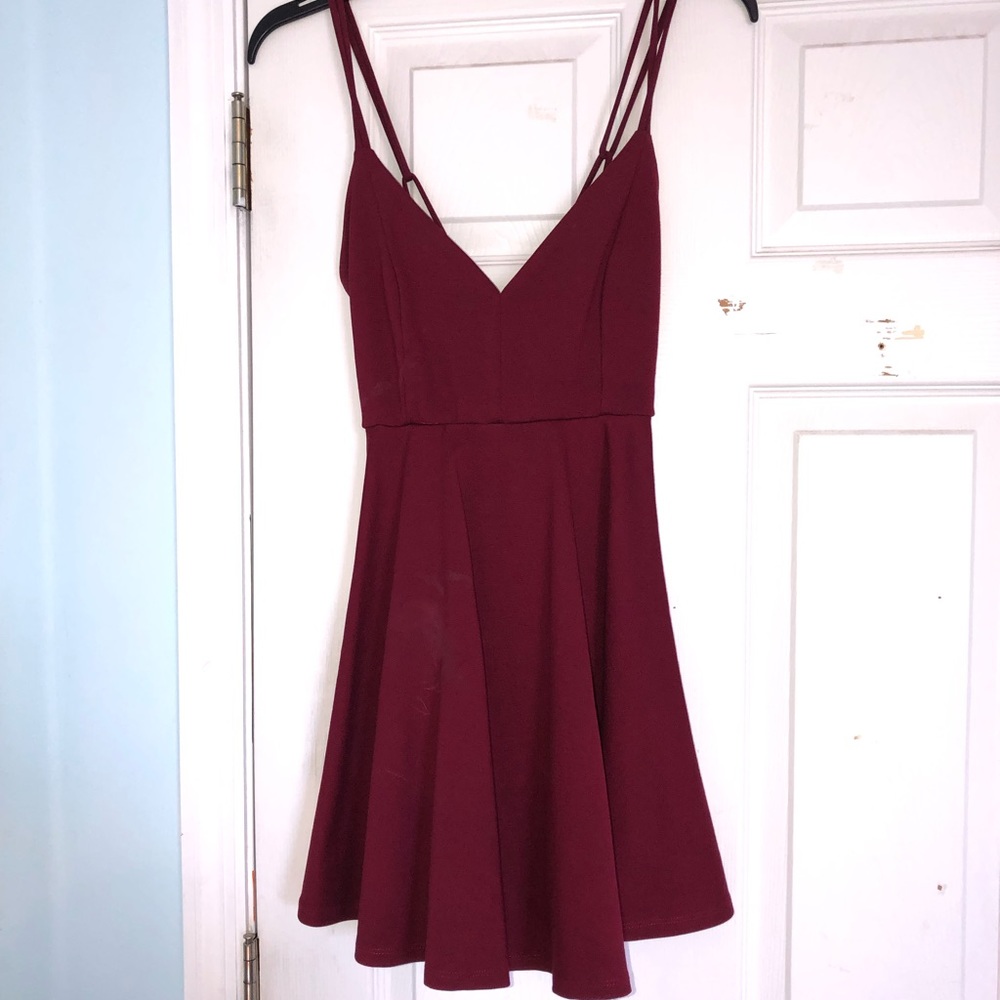 Maroon Strappy Dress